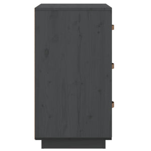 Comodini Grigi 2 pz 40x40x75 cm in Legno Massello di Pino cod mxl 30230