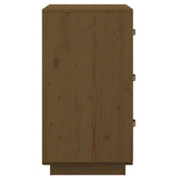 Comodino Ambrato 40x40x75 cm in Legno Massello di Pino 818341