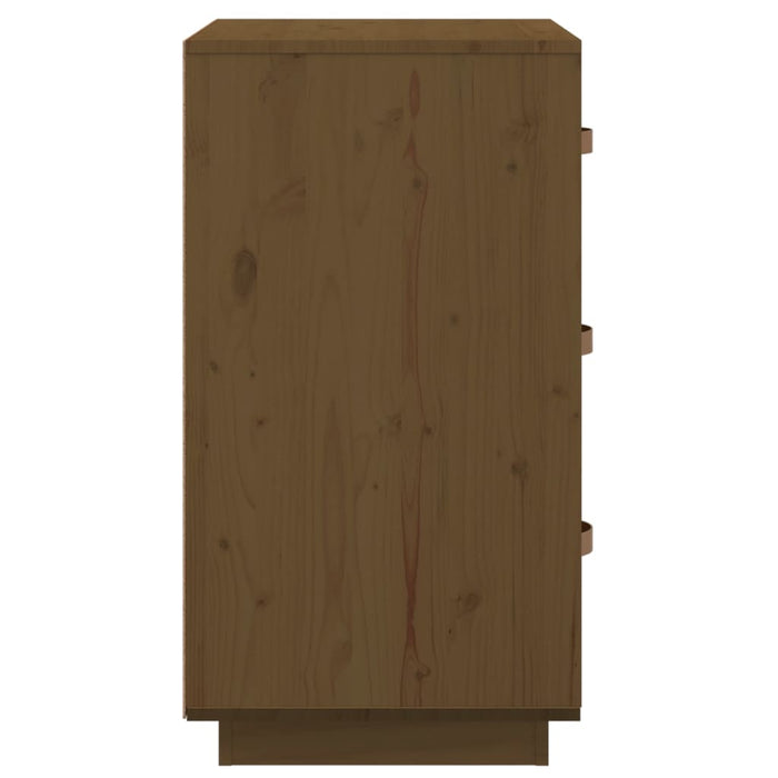 Comodino Ambrato 40x40x75 cm in Legno Massello di Pino 818341