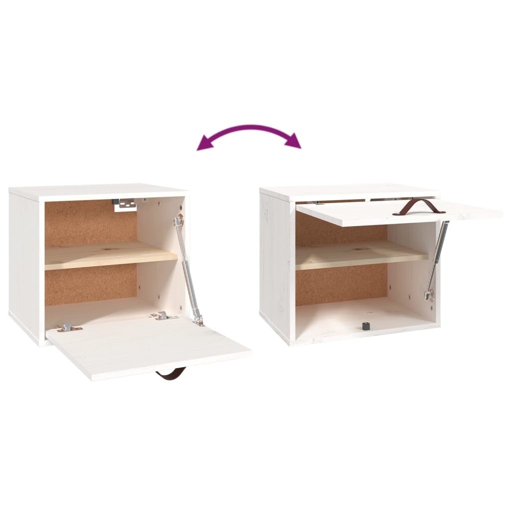 Pensile Bianco 40x30x35 cm in Legno Massello di Pino 818346