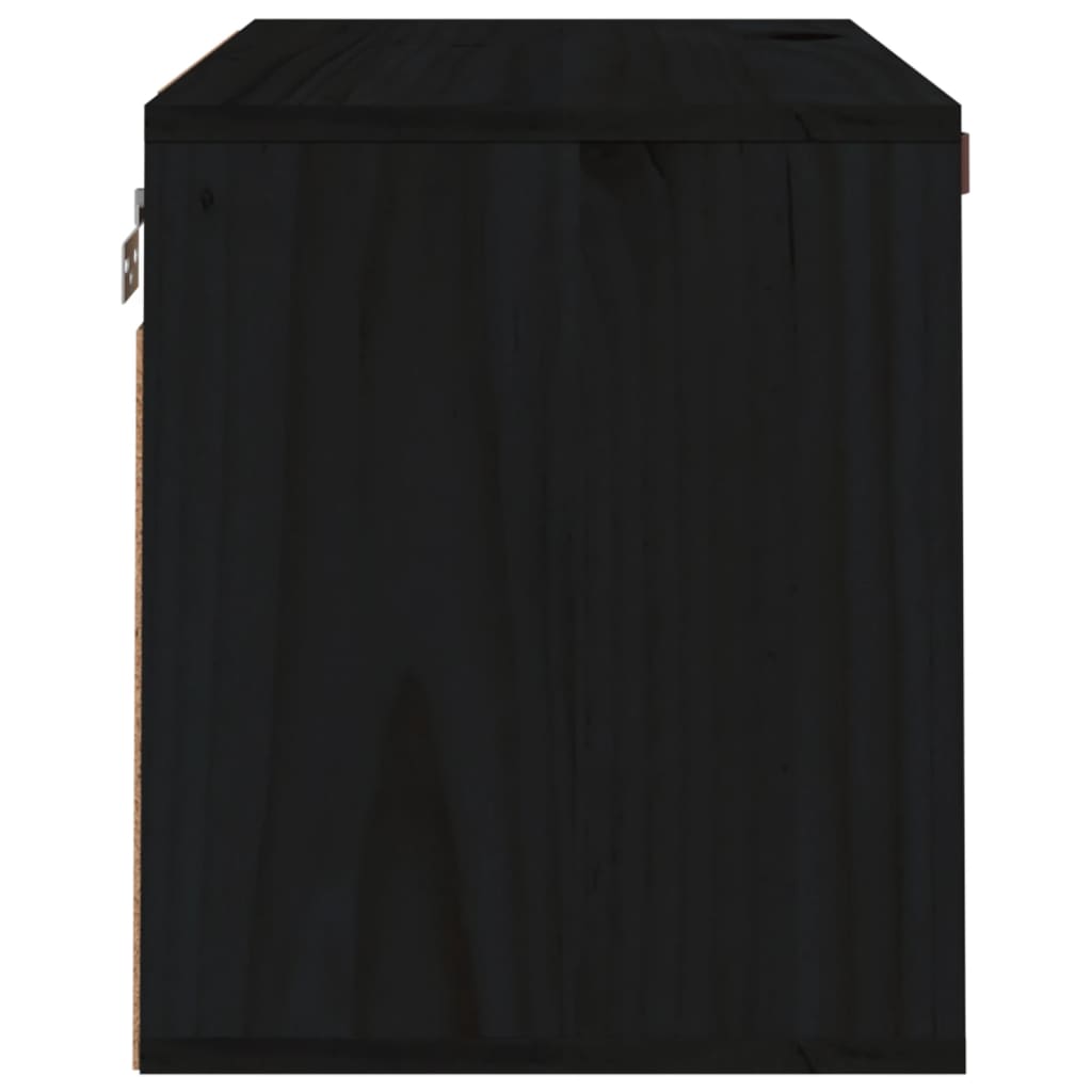 Pensile Nero 60x30x35 cm in Legno Massello di Pino 818354