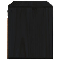 Pensile Nero 60x30x35 cm in Legno Massello di Pino 818354