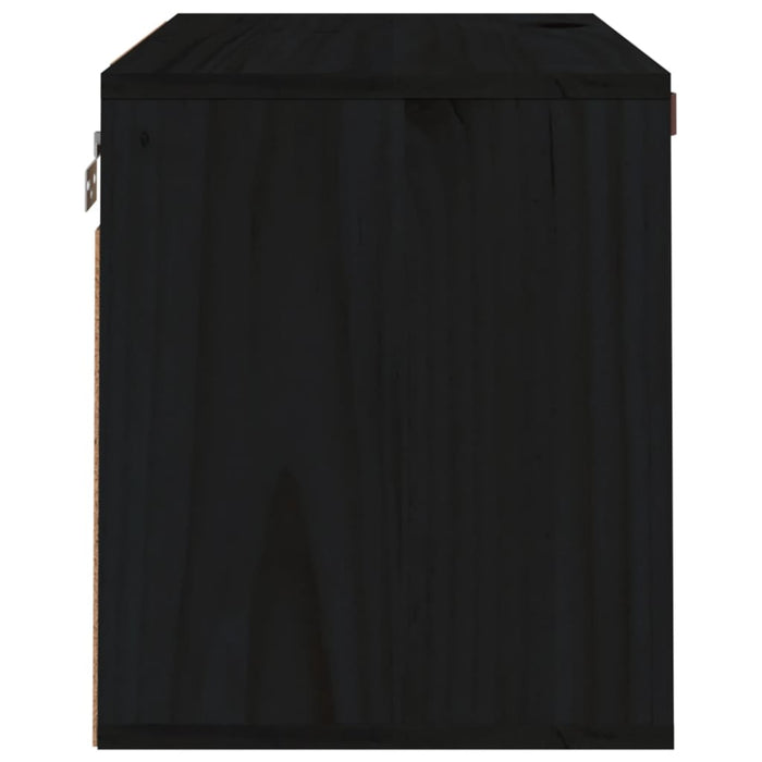 Pensile Nero 60x30x35 cm in Legno Massello di Pino 818354