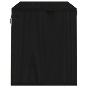 Pensile Nero 60x30x35 cm in Legno Massello di Pino 818354