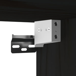 Pensile Nero 60x30x35 cm in Legno Massello di Pino 818354