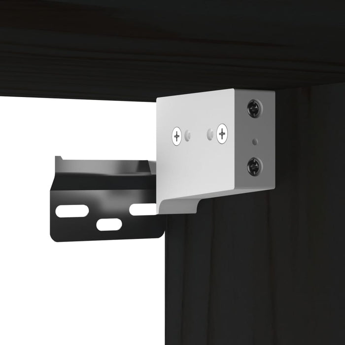 Pensile Nero 60x30x35 cm in Legno Massello di Pino 818354