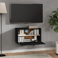 Pensile Nero 60x30x35 cm in Legno Massello di Pino 818354