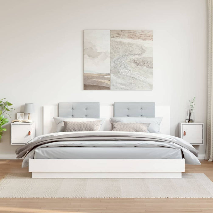 Pensili 2pz Bianchi 31,5x30x30 cm in Legno Massello di Pino 818358