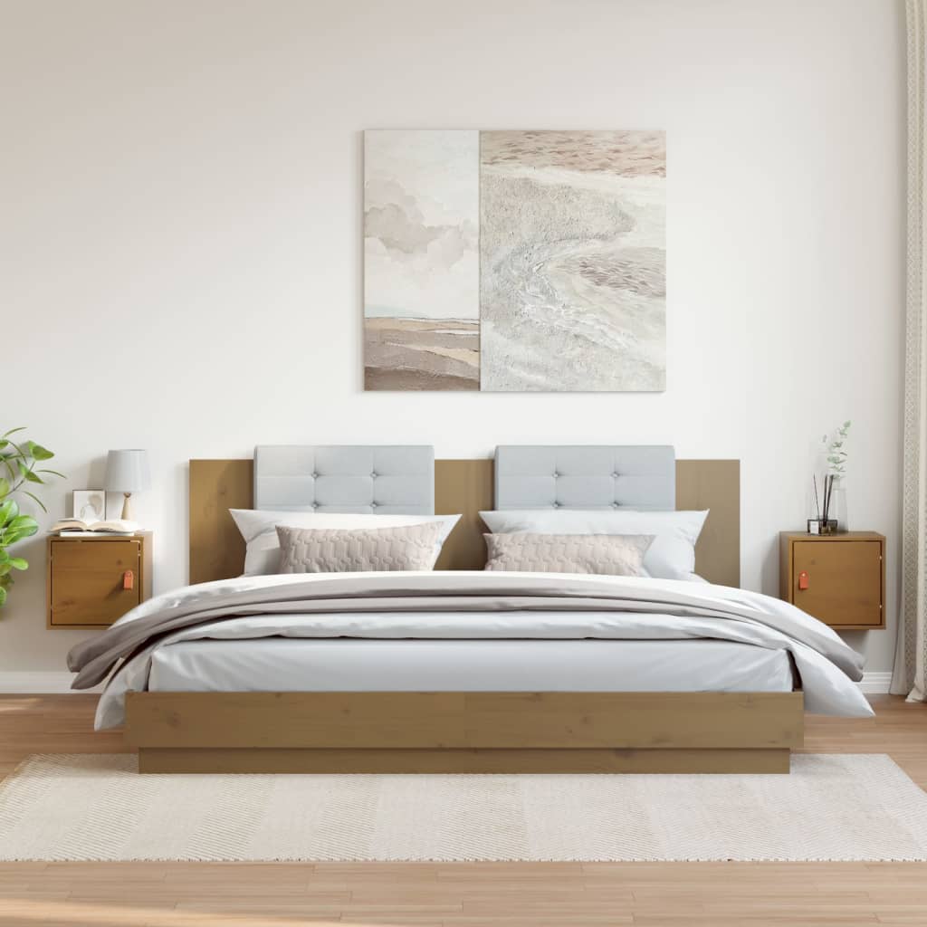 Pensili 2pz Marrone Miele31,5x30x30cm in Legno Massello di Pino cod mxl 32745