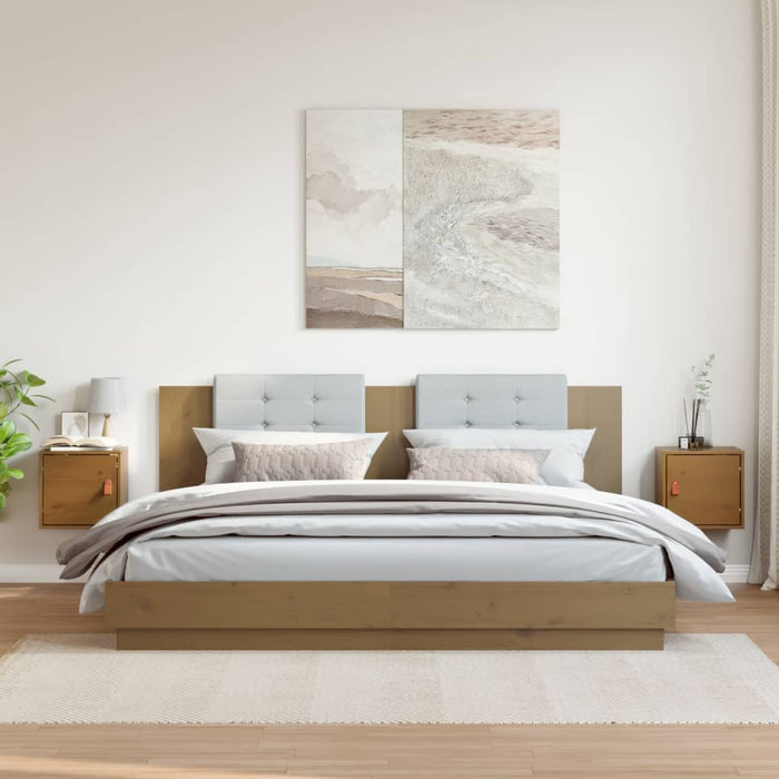 Pensili 2pz Marrone Miele31,5x30x30cm in Legno Massello di Pino cod mxl 32745