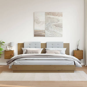 Pensili 2pz Marrone Ambra31,5x30x30cm in Legno Massello di Pino 818362