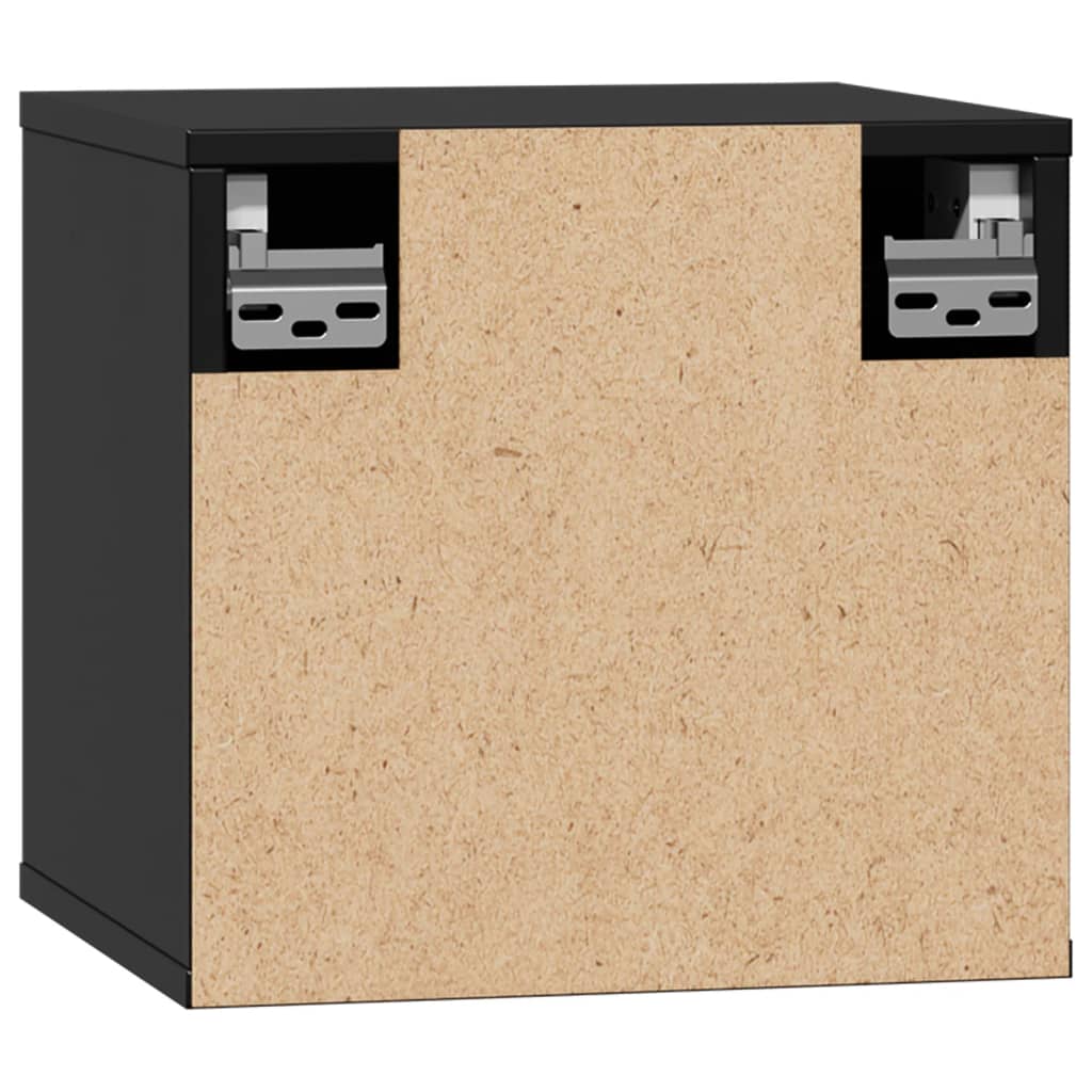 Pensile Nero 31,5x30x30 cm in Legno Massello di Pino 818363