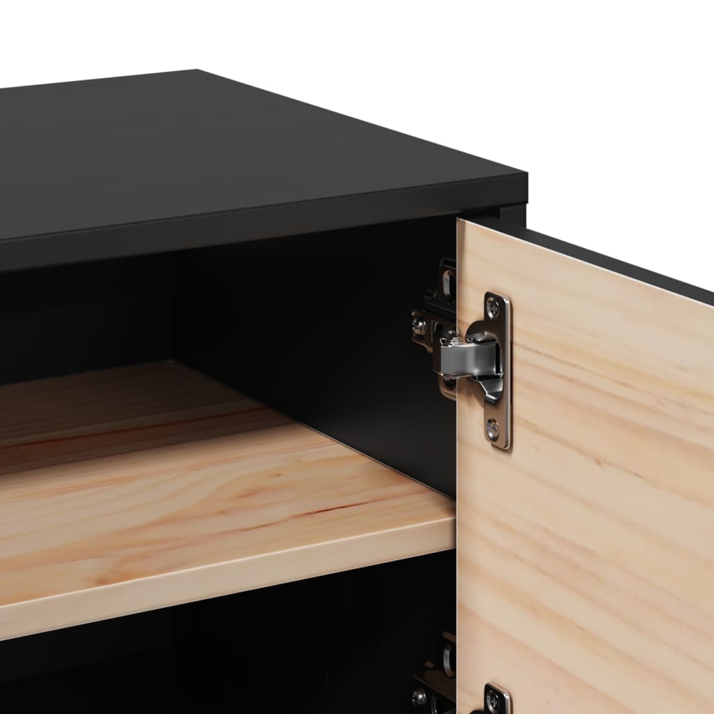 Pensile Nero 31,5x30x30 cm in Legno Massello di Pino 818363