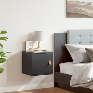 Pensile Nero 31,5x30x30 cm in Legno Massello di Pino 818363