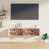 Pensili Grigi 2 pz 60x30x30 cm in Legno Massello di Pino 818366