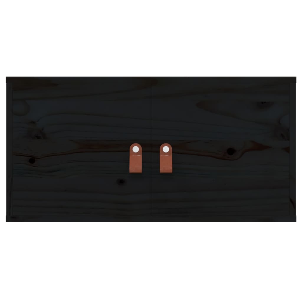 Pensili 2 pz Neri 60x30x30 cm in Legno Massello di Pino 818374