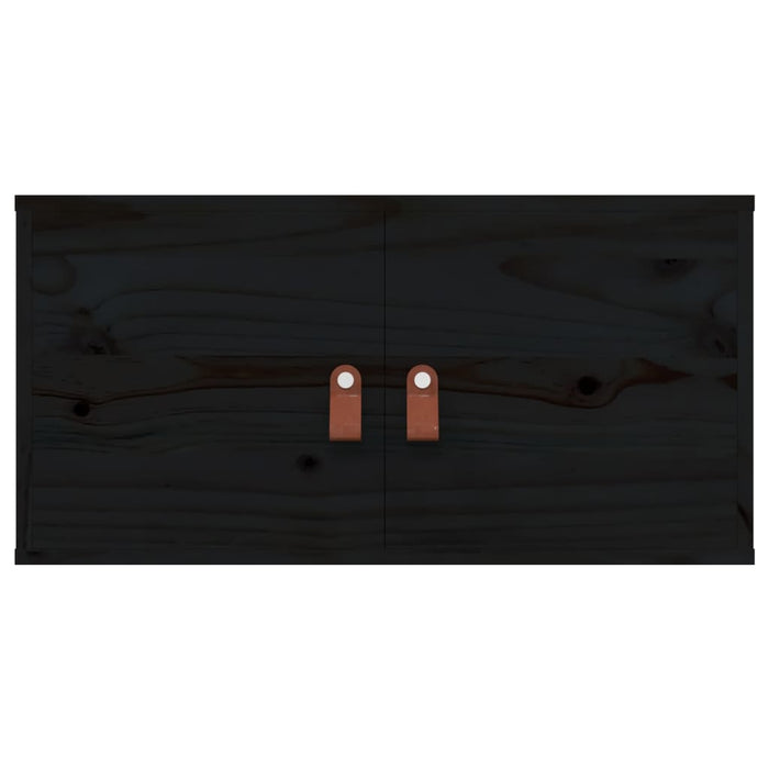 Pensili 2 pz Neri 60x30x30 cm in Legno Massello di Pino 818374