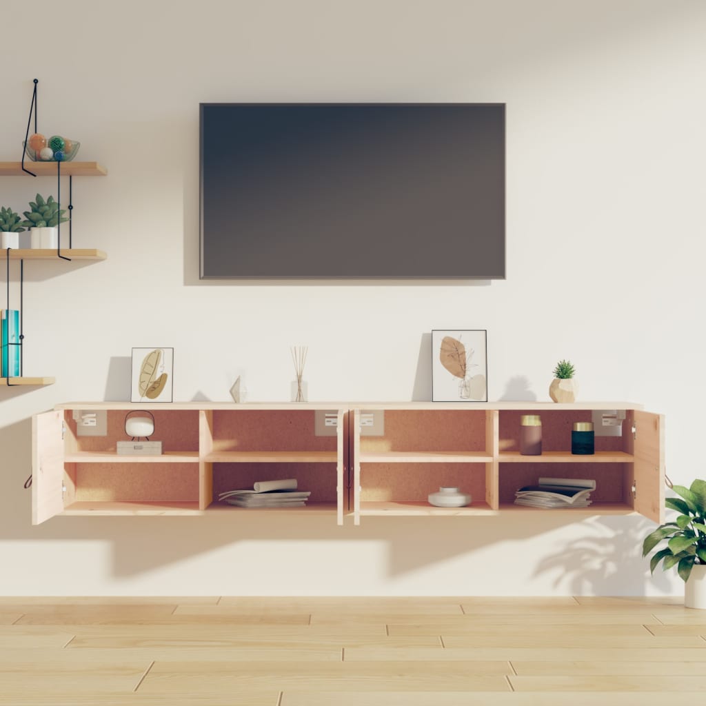 Pensili 2 pz 80x30x30 cm in Legno Massello di Pino 818376