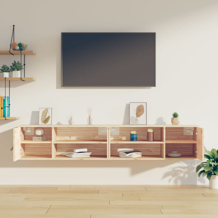 Pensili 2 pz 80x30x30 cm in Legno Massello di Pino 818386