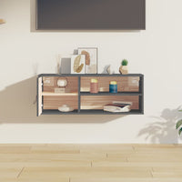 Pensile Grigio 80x30x30 cm in Legno Massello di Pino 818389