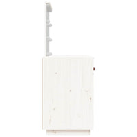 Toeletta con LED Bianca 95x50x133,5cm in Legno Massello di Pino 820093