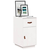 Armadietto da Scrivania Bianco 40x50x75 cm Legno Massello Pino 820098