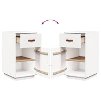 Armadietto da Scrivania Bianco 40x50x75 cm Legno Massello Pino 820098