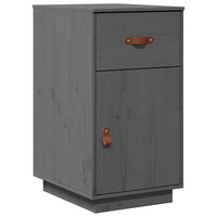 Armadietto da Scrivania Grigio 40x50x75 cm Legno Massello Pino 820099