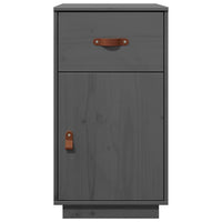 Armadietto da Scrivania Grigio 40x50x75 cm Legno Massello Pino 820099