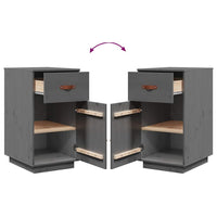 Armadietto da Scrivania Grigio 40x50x75 cm Legno Massello Pino 820099