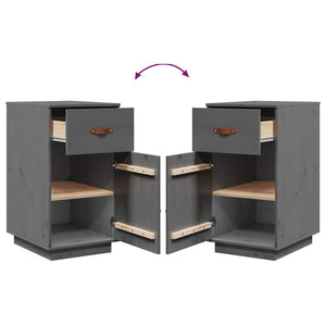 Armadietto da Scrivania Grigio 40x50x75 cm Legno Massello Pino 820099