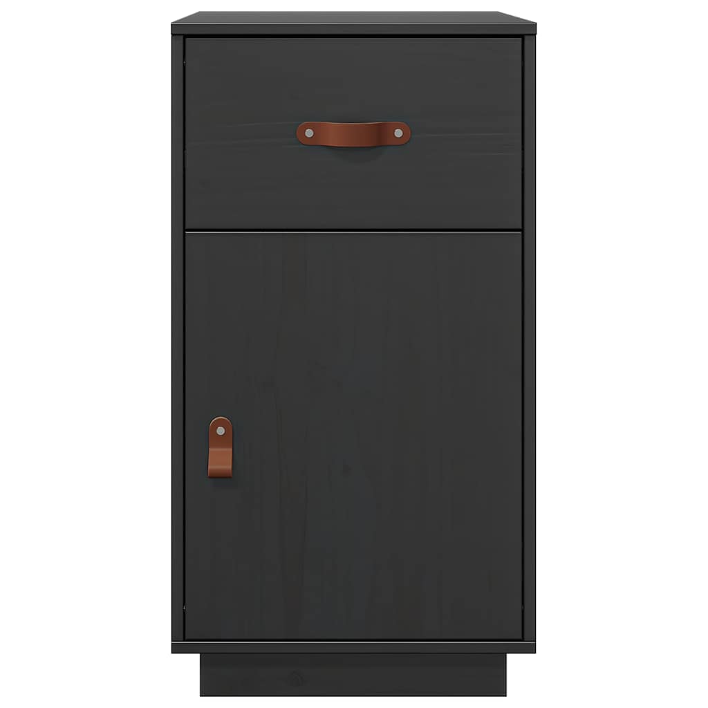 Armadietto da Scrivania Nero 40x50x75 cm Legno Massello Pino 820101