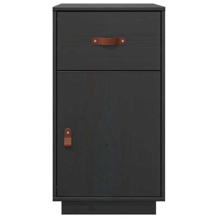 Armadietto da Scrivania Nero 40x50x75 cm Legno Massello Pino 820101