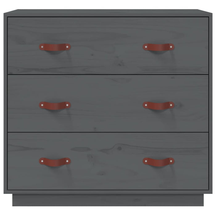 Credenza Grigia 80x40x75 cm in Legno Massello di Pino 820109