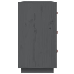 Credenza Grigia 80x40x75 cm in Legno Massello di Pino 820109
