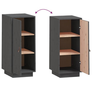 Credenza-Buffet-Armadio da cucina Grigia 34x40x75 cm in Legno Massello di Pino 432801