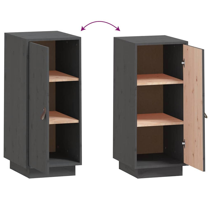 Credenza-Buffet-Armadio da cucina Grigia 34x40x75 cm in Legno Massello di Pino 432801