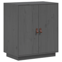 Credenza Grigia 65,5x40x75 cm in Legno Massello di Pino 820119