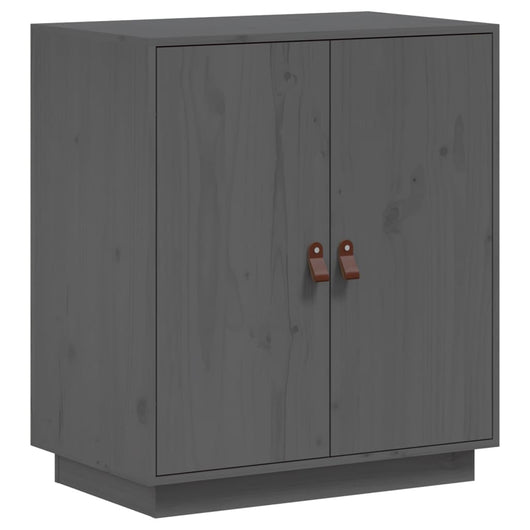 Credenza Grigia 65,5x40x75 cm in Legno Massello di Pino 820119