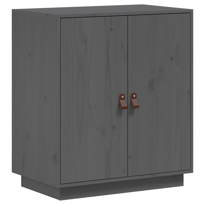 Credenza Grigia 65,5x40x75 cm in Legno Massello di Pino 820119