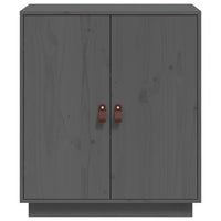 Credenza Grigia 65,5x40x75 cm in Legno Massello di Pino 820119