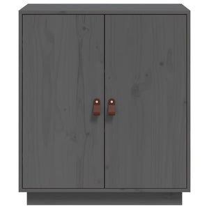 Credenza Grigia 65,5x40x75 cm in Legno Massello di Pino 820119