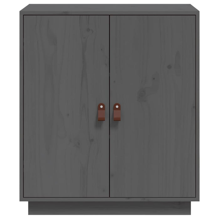 Credenza Grigia 65,5x40x75 cm in Legno Massello di Pino 820119