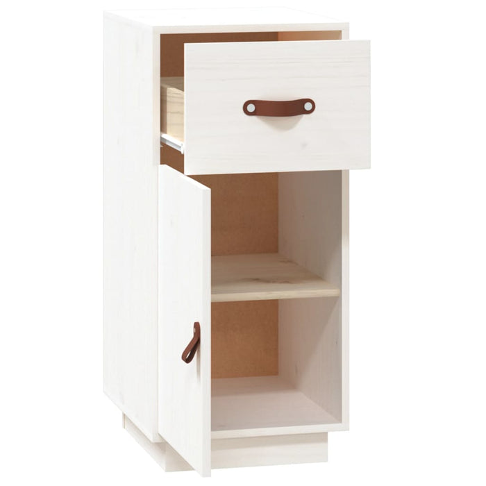 Credenza buffet cassettiera mobile contenitore organizer cucina soggiorno soggiorno 34 x 40 x 75 cm legno massello di pino bianco 02_0030287