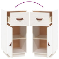 Credenza Bianca 34x40x75 cm in Legno Massello di Pino 820123