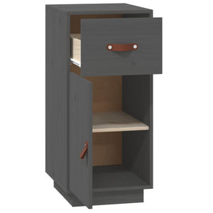 Credenza Grigia 34x40x75 cm in Legno Massello di Pino 820124