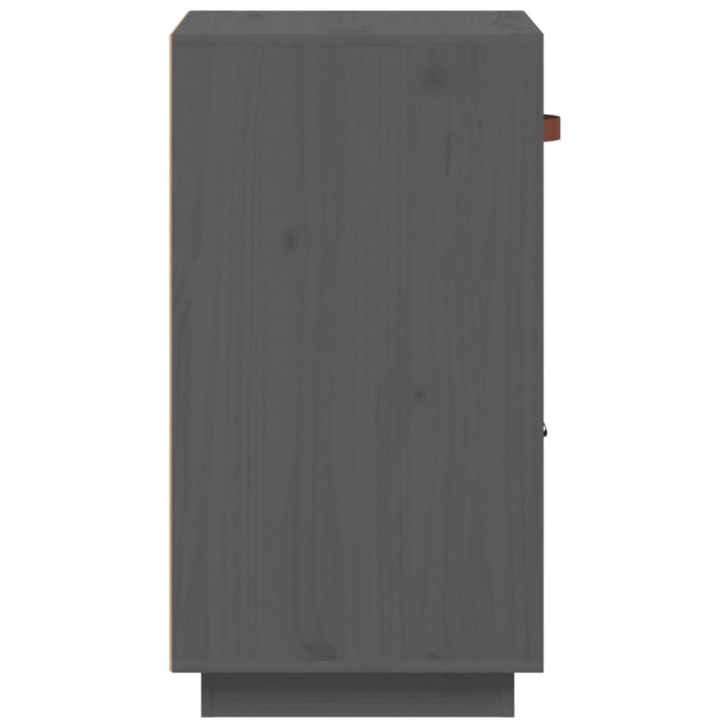 Credenza Grigia 34x40x75 cm in Legno Massello di Pino 820124