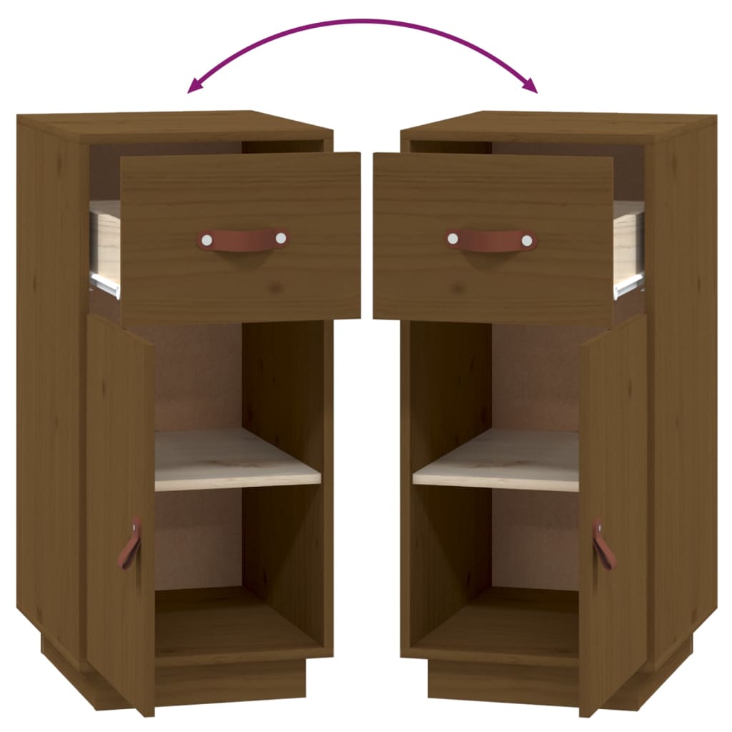 Credenza-Buffet-Armadio da cucina ambra 34x40x75 cm in Legno Massello di Pino