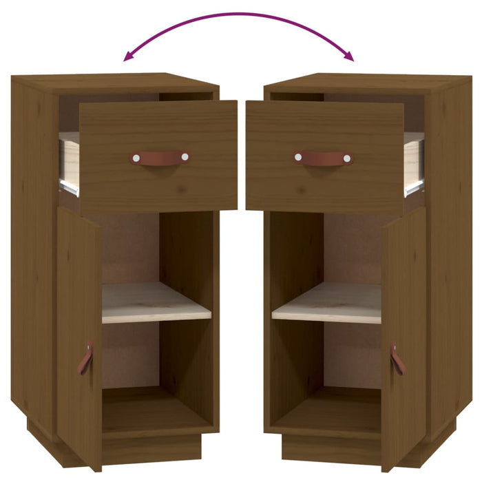 Credenza-Buffet-Armadio da cucina ambra 34x40x75 cm in Legno Massello di Pino