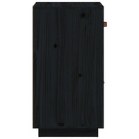 Credenza Nera 34x40x75 cm in Legno Massello di Pino 820126